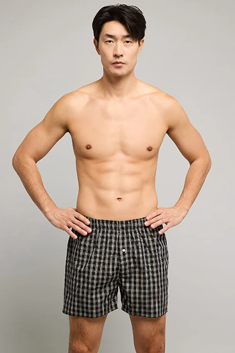 أر أند بي Plaid Boxer with Elastic Waist
