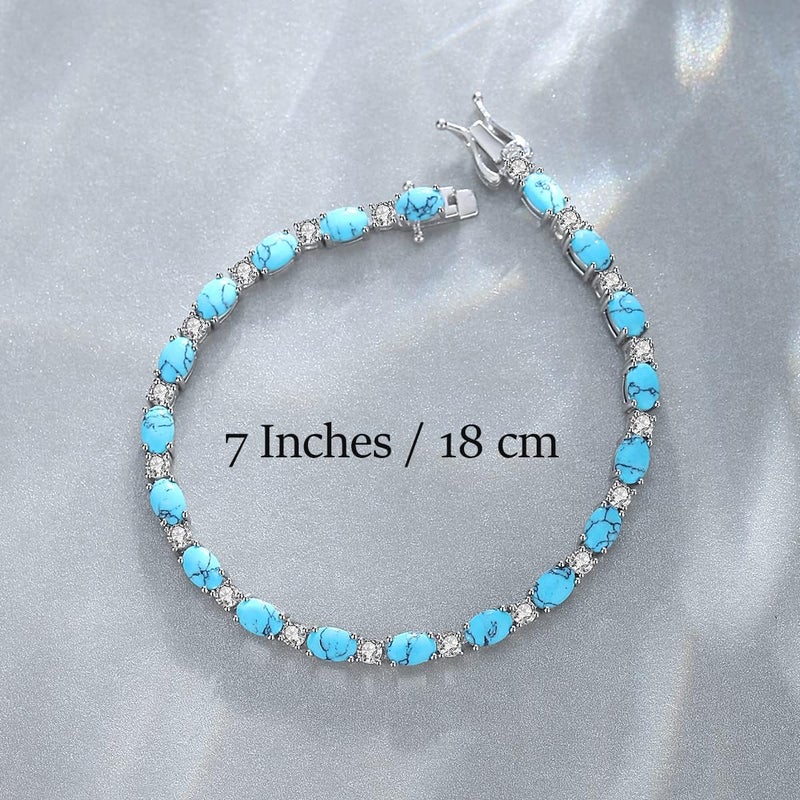 Fancime Birthstone Bracelets Sterling Silver Tennis Bracelets Charm Fine Jewelry Christmas Gifts for Women 7" - Image 3