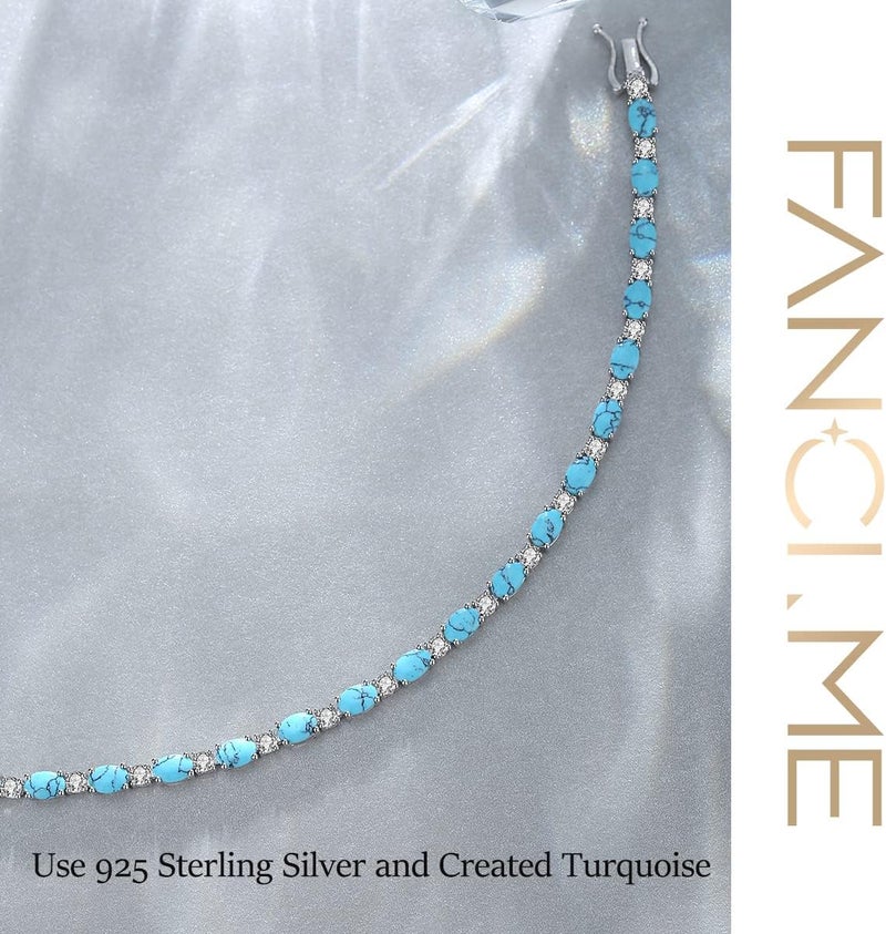 Fancime Birthstone Bracelets Sterling Silver Tennis Bracelets Charm Fine Jewelry Christmas Gifts for Women 7" - Image 4