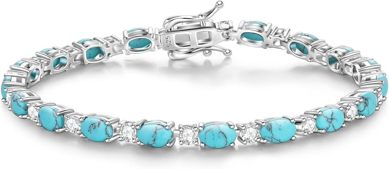 Fancime Birthstone Bracelets Sterling Silver Tennis Bracelets Charm Fine Jewelry Christmas Gifts for Women 7" - Image 1