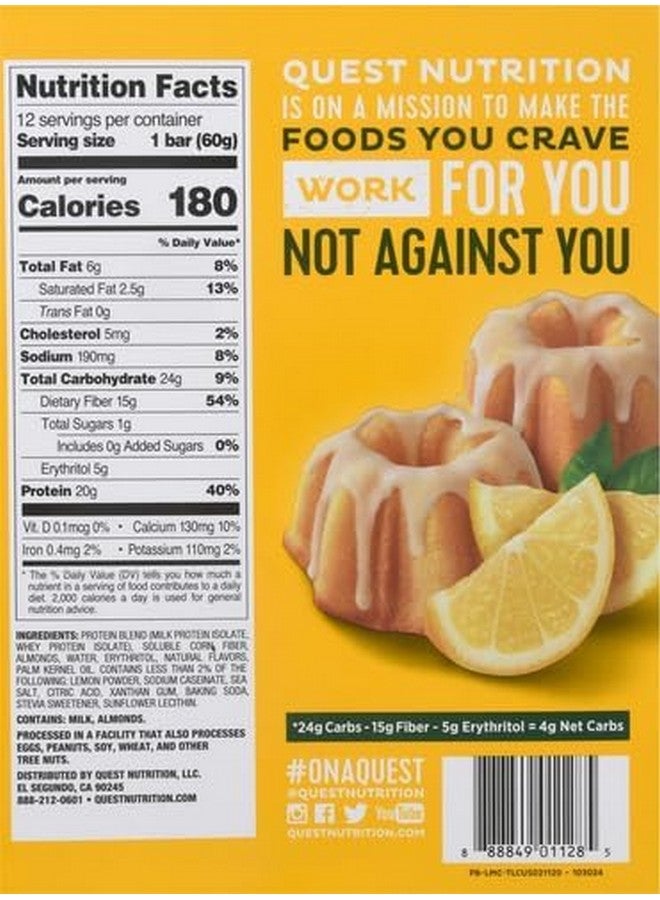 Quest Nutrition Lemon Cake Protein Bars, High Protein, Low Carb, Gluten Free, Keto Friendly, 12 Count (Pack of 1) - Image 4