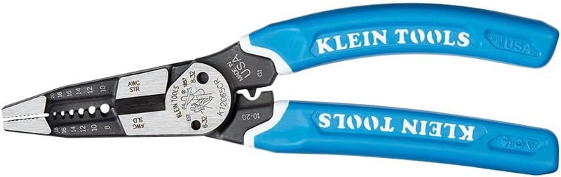 Klein Tools K12065CR Wire Stripper / Cutter / Crimper Tool, Made in USA, for Cutting, Stripping, Crimping, Twisting (8-18 AWG solid, 10-20 AWG stranded) - Image 2
