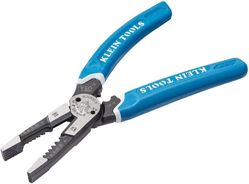 Klein Tools K12065CR Wire Stripper / Cutter / Crimper Tool, Made in USA, for Cutting, Stripping, Crimping, Twisting (8-18 AWG solid, 10-20 AWG stranded) - Image 3
