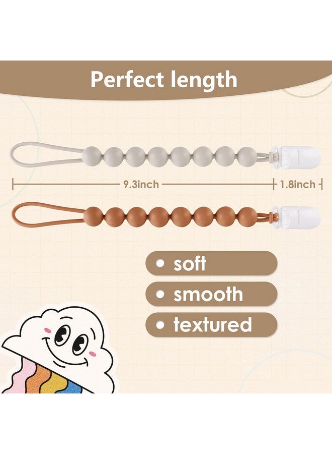 NASHRIO 6-Pack Silicone Pacifier Clips for Baby Boys and Girls - One-Piece Beads, Rust-Free Holders, Teething Relief, Baby Necessities, Newborn Safe Baby Essentials - Image 5