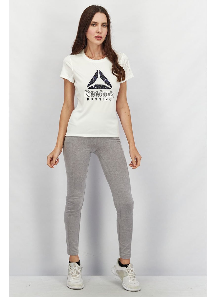 Reebok Women Sportswear Fit Short Sleeves Training Top, White  - Image 4