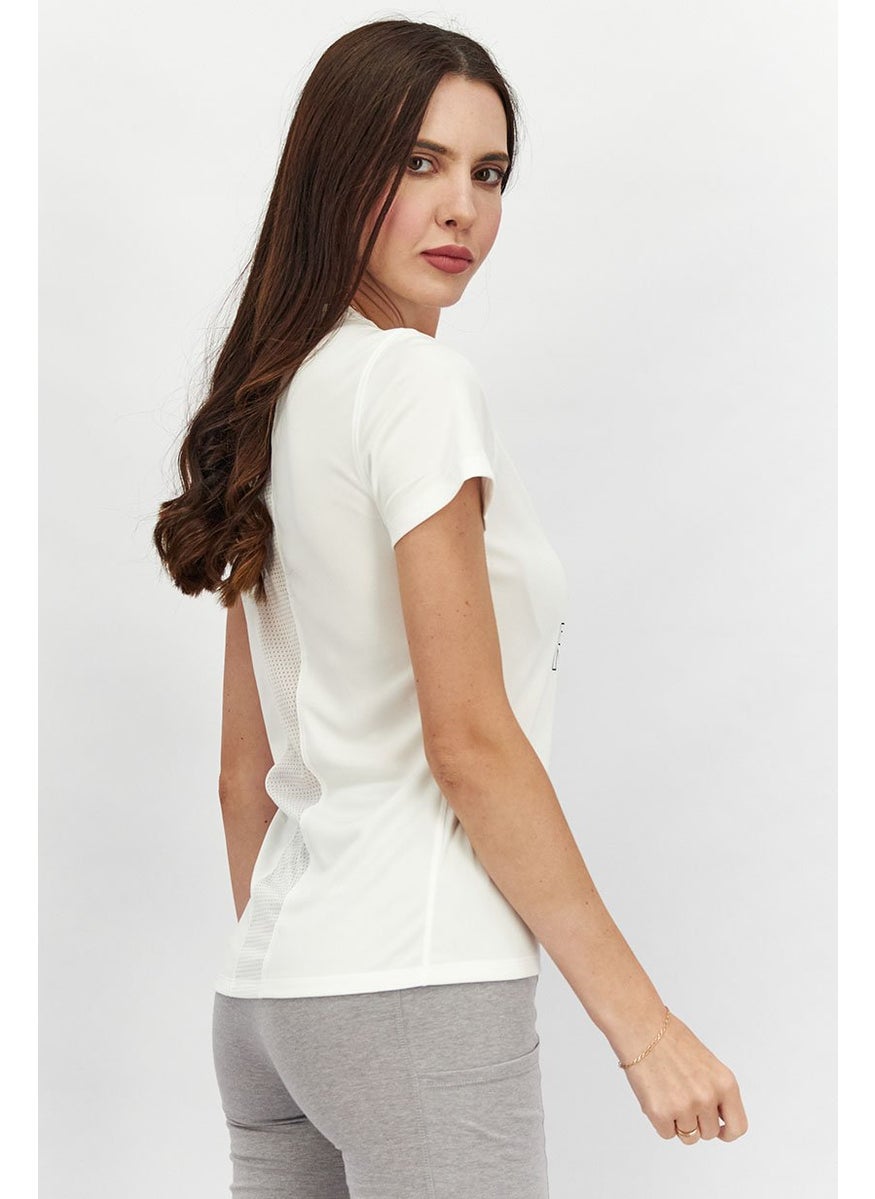 Reebok Women Sportswear Fit Short Sleeves Training Top, White  - Image 2