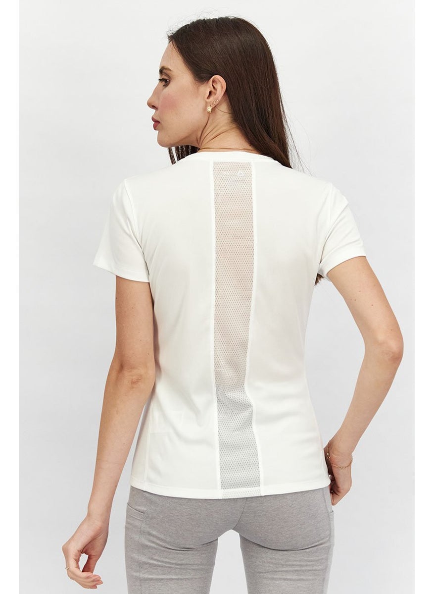 Reebok Women Sportswear Fit Short Sleeves Training Top, White  - Image 3