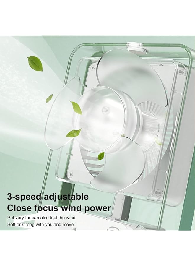 إيروريكس مروحة صغيرة مع ضباب وضوء ليد وتحكم باللمس و3 مستويات سرعة وقابلة لإعادة الشحن عبر USB Kw 41056 - Image 2