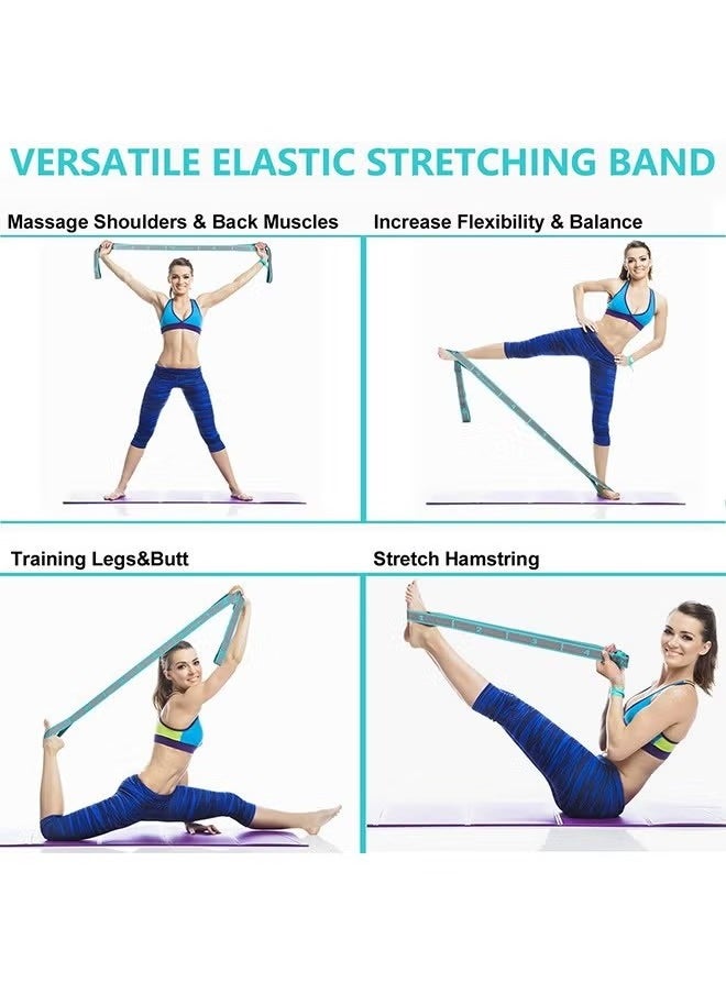 Beauenty Stretch Band Strap, Elastic Exercise Stretching Band with 9 Loops for Yoga Physical Therapy Dance Workout Fitness, Stretch Assist - Light Resistance Band for Strength Flexibility Training  - Image 5