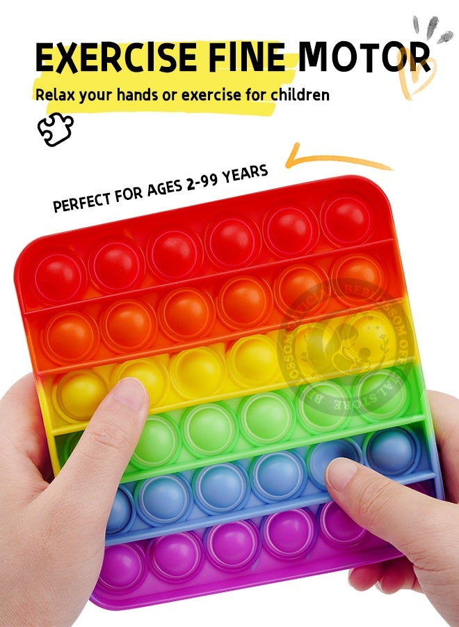 BEBLOSSOM 4 Pack Rainbow Pop It Fidget Toy - 4 Shapes (Heart/Circle/Octagon/Square) Bubble Sensory Toy for Kids Adults, Stress Relief Poppers - Image 4