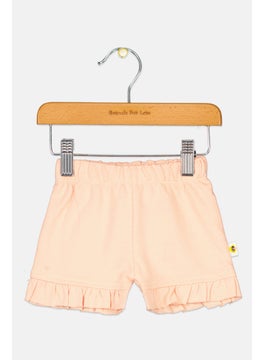 Toddlers Girl Plain Pull On Shorts, Light Orange