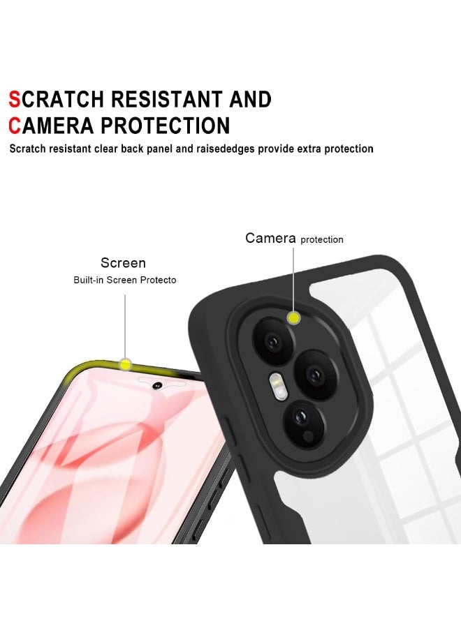 general for Honor 400 Pro Case, Built-in Screen Protective Film Case, 360° All-round Protection TPU Rugged Bumper Case Shockproof Case, Cover for Honor 400 Pro - Image 3