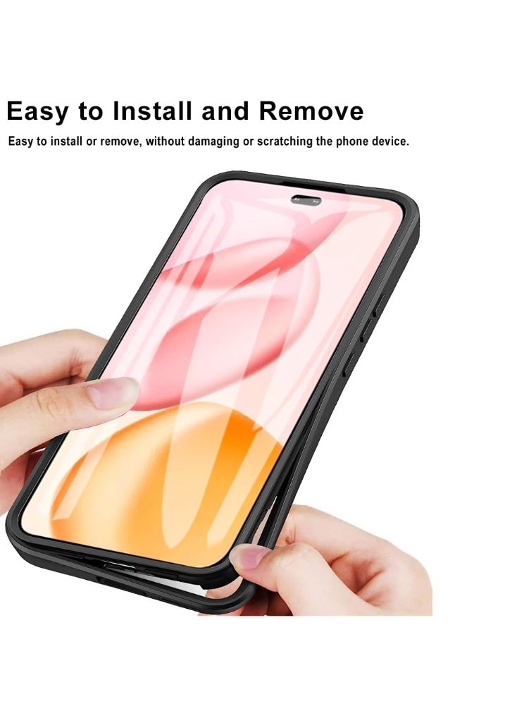 general for Honor 400 Pro Case, Built-in Screen Protective Film Case, 360° All-round Protection TPU Rugged Bumper Case Shockproof Case, Cover for Honor 400 Pro - Image 5