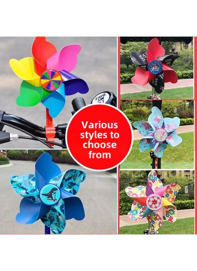 Scooter Windmill Baby Stroller Children's Bicycle Baby Stroller Bicycle Rotating Cartoon Windmill Decoration Wholesale-Color:Transparent DIY Windmill  - Image 2