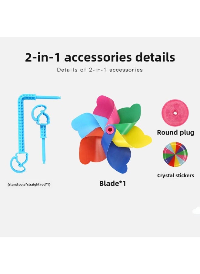 Scooter Windmill Baby Stroller Children's Bicycle Baby Stroller Bicycle Rotating Cartoon Windmill Decoration Wholesale-Color:Transparent DIY Windmill  - Image 5