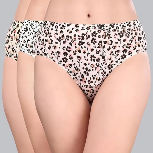 SOIE Women's High Rise Full Coverage Printed Stretch Cotton Hipster Panty (Pack of 3)(3FCB-30 Pack 7 L) - Image 2