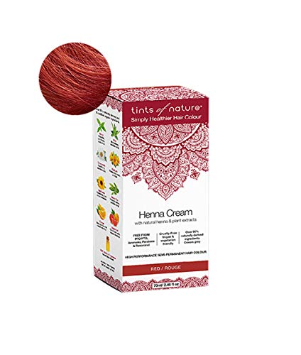 Tints of Nature Red Semi-Permanent Henna Cream Hair Colour, Ammonia-Free and 95% Natural, 2.37 fl oz - Image 1