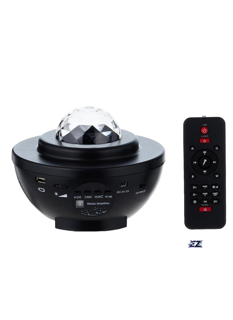ELTRAZONE Star Light Projector LED Night Light – 2-in-1 Starry & Ocean Wave with Remote Control, 10 Color Changing Music Player, Bluetooth Dimmable for Kids & Adults – Perfect Gift for Home, Relaxation, and Sleep – Black DB-316 - Image 1
