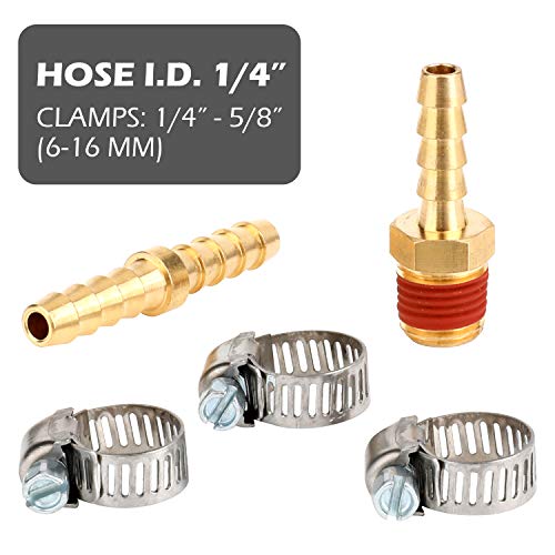 Hromee Air Hose Fittings 1/4 Inch NPT Brass Quick Connect Coupler and Plug, 20 Pieces Air Compressor Accessory Kit with Blow Gun and Tire Gauge - Image 4