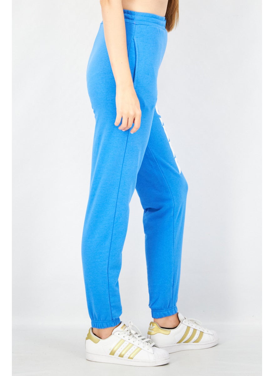 Don't Call Me Jennyfer - Women Pull On Graphic Print Jogger Pant, Blue - Image 1