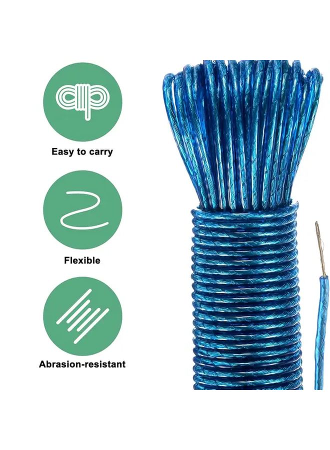 Heavy Duty Steel Core Clothesline Anti Tangle Spiral PVC Coating Natural Color 1968 5inch - Image 3