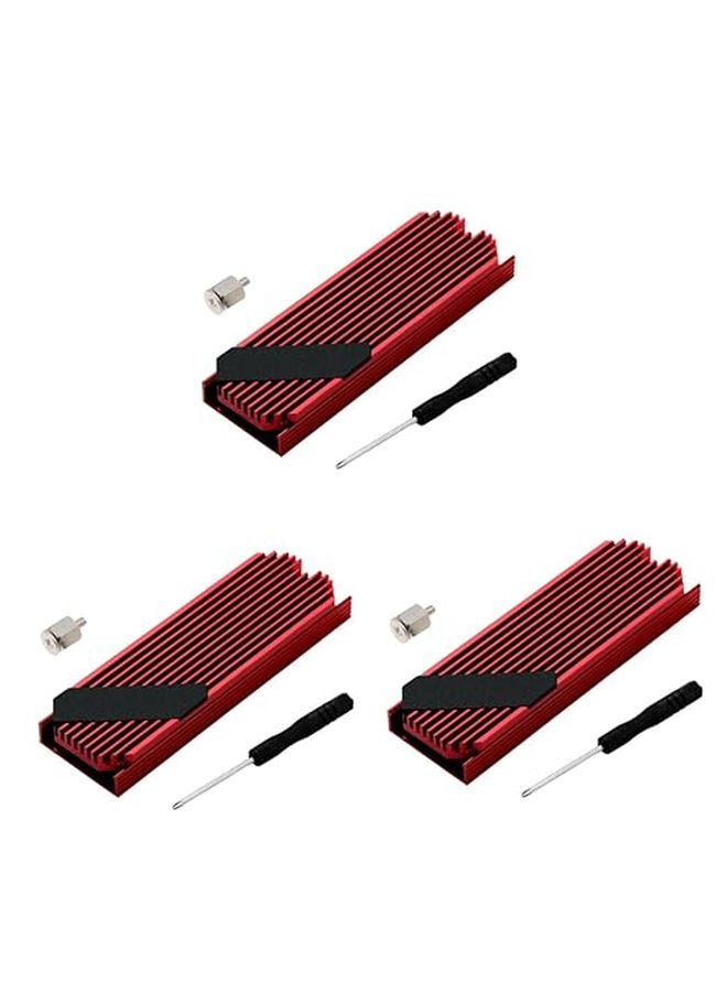 مشتت حرارة من الألومنيوم لـ SSD مع وسادة حرارية، مجموعة من 3 قطع لتبديد حراري فعال - Image 1