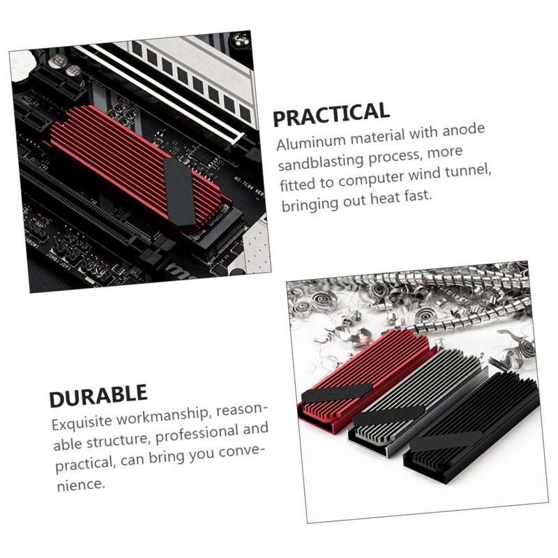 مشتت حرارة من الألومنيوم لـ SSD مع وسادة حرارية، مجموعة من 3 قطع لتبديد حراري فعال - Image 5