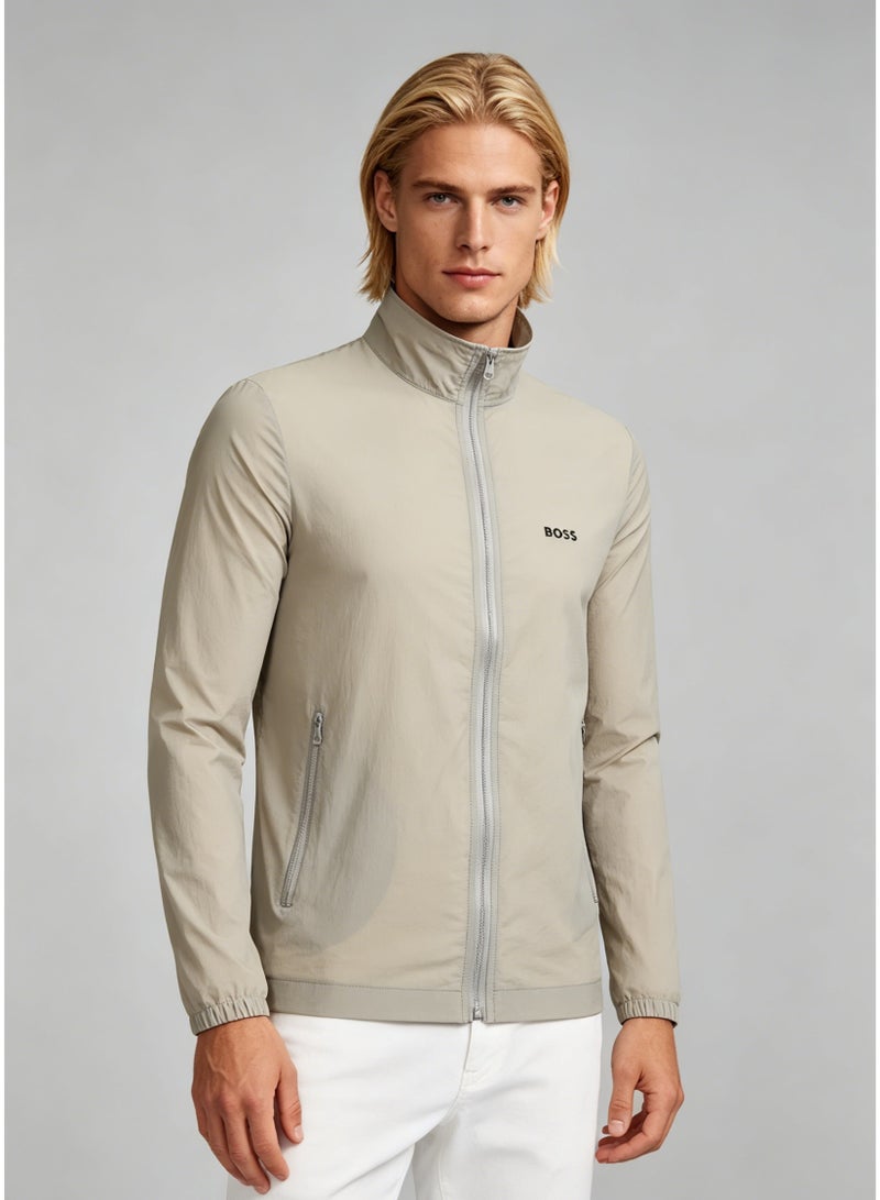 BOSS Lightweight Stand-Up Collar Sun Protection Jacket - Light Khaki - Image 3