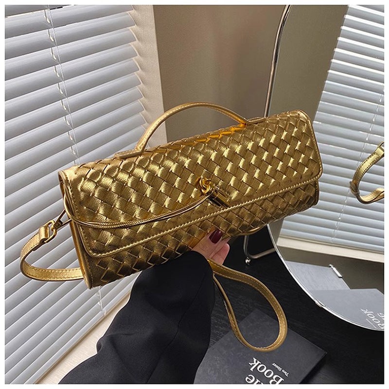 'S Test Fashion Snake Pattern Leather Handbag Niche Retro Shoulder Crossbody Bag Light Luxury Feel Women'S Evening Bag - Image 2