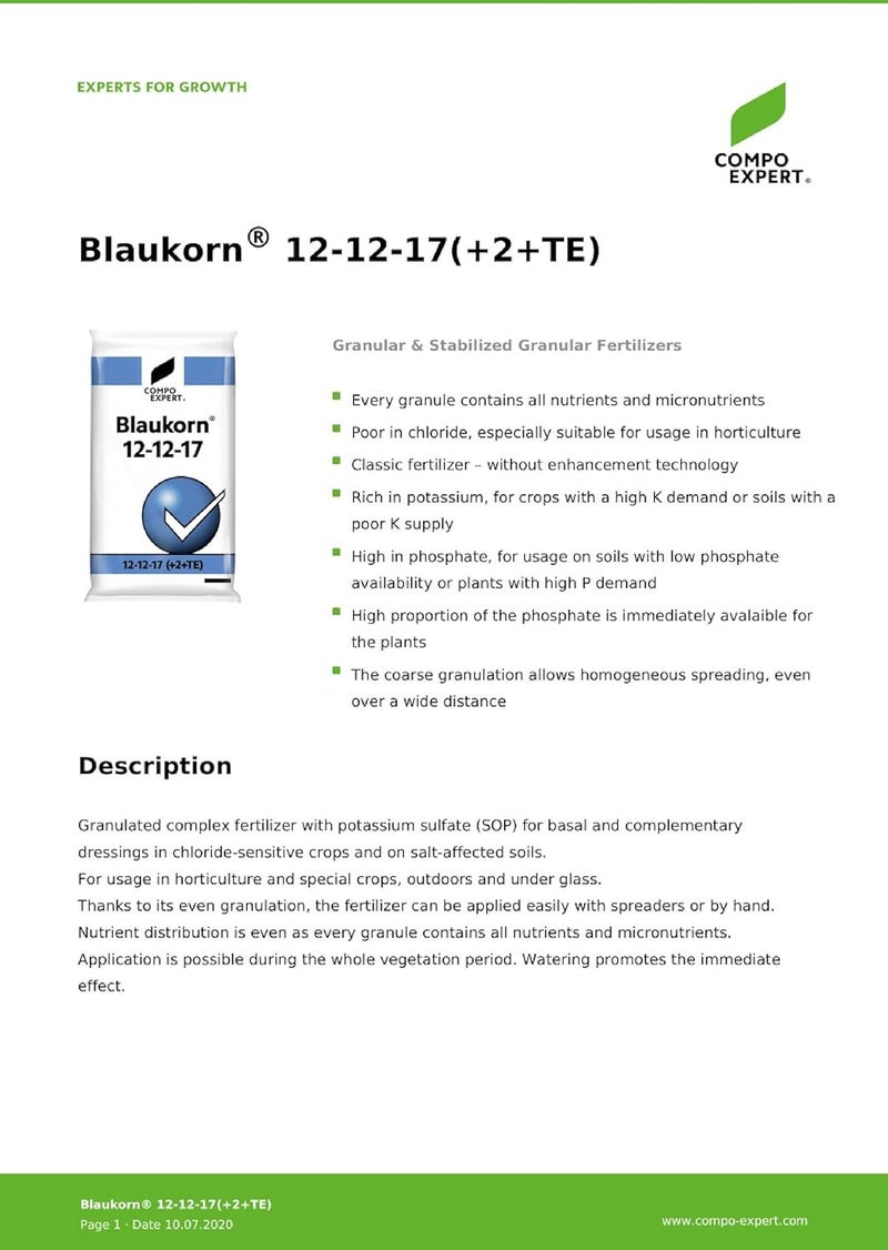 Compo Expert NPK Fertilizer 25kg, Formula 12-12-17 (+2+TE) - Image 3