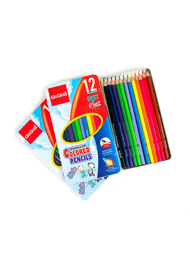 Gigis Color Pencil Metal Box - 7 Inches Pack of 12 - Image 2