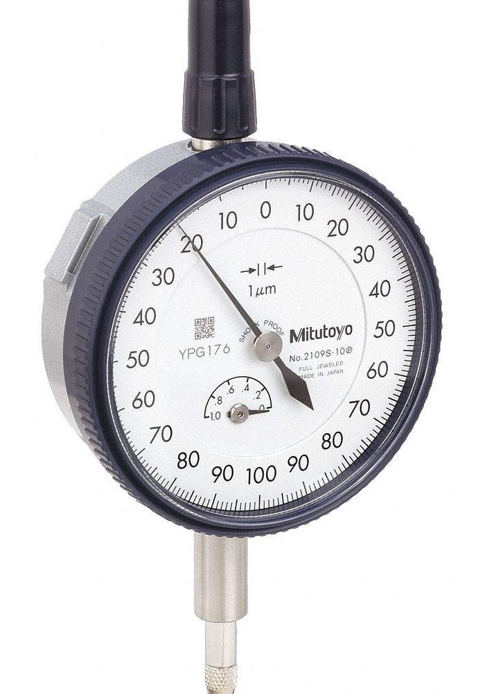 Mitutoyo 2109S-10 Dial Indicator with M2.5X0.45 Thread and 8mm Stem