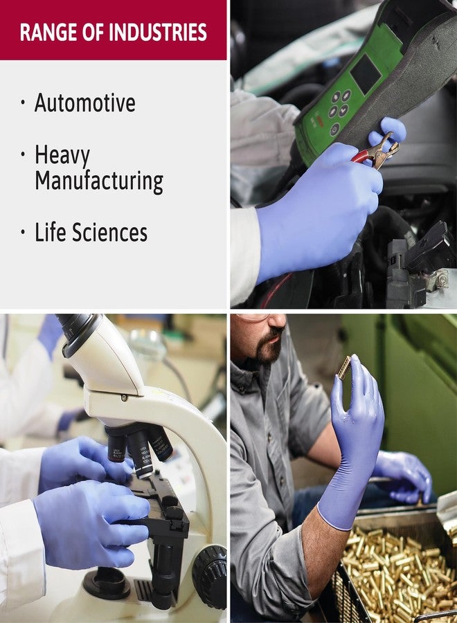 Ansell Microflex SU-690 Disposable Nitrile Gloves, Latex-Free, Powder-Free Glove for Cleaning, Mechanics, Automotive, Industrial, or Medical Applications, Violet, Size X-Large, Box of 100 Units - Image 3