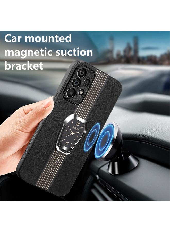 اس-توب جراب لهاتف Samsung Galaxy A52 مصنوع من جلد الليتشي المغناطيسي مع حامل خلفي للهاتف - Image 2