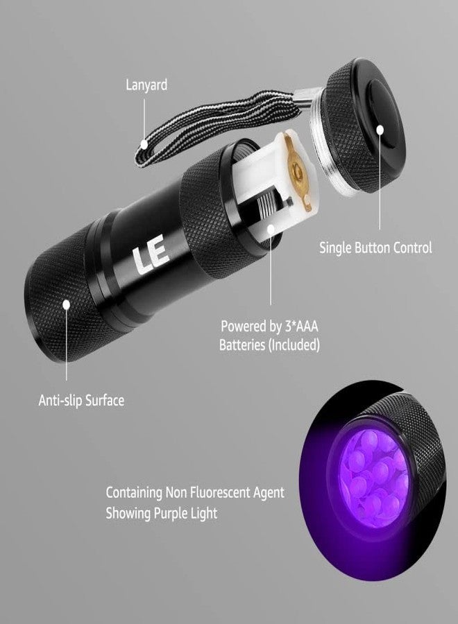 Lighting EVER Black Light Flashlight, Small UV Lights 395nm, Portable Ultraviolet Light Detector for Invisible Ink Pens, Dog Cat Pet Urine Stain, AAA Batteries Included - Image 4