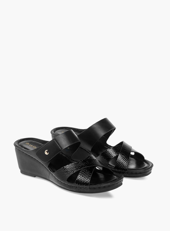 Le Confort Women Cross Strap Slip-On Sandals with Wedge Heels  - Image 1
