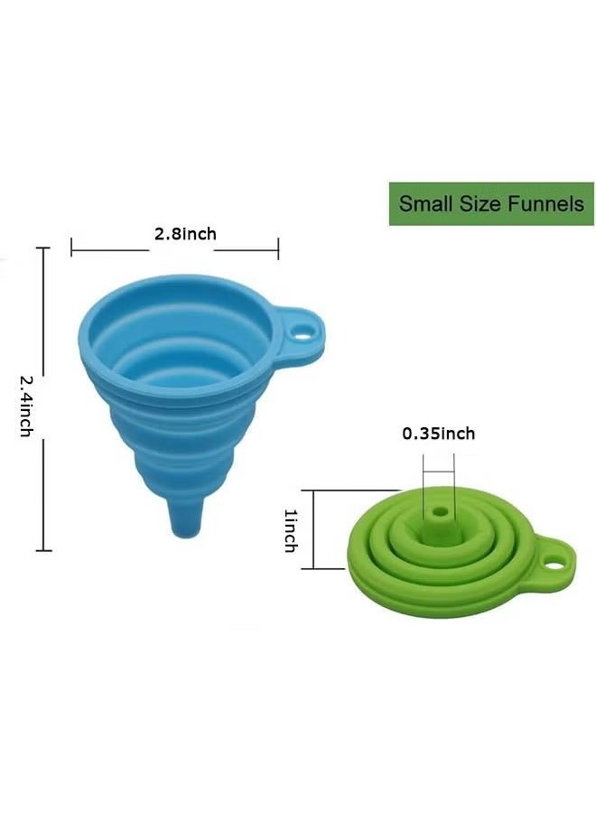 4PCS Silicone Foldable Funnel, Retractable Funnel, Size Silicone Folding Funnel, Food Grade Kitchen Gadgets For Filling Liquids, Liquid Transfer (Red, Orange, Blue, Green) - Image 3