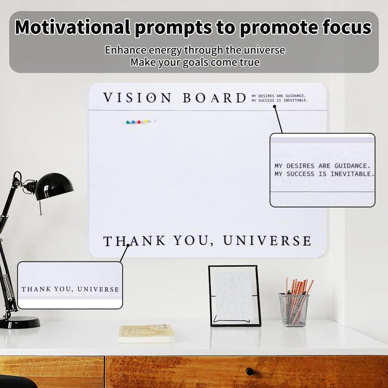 Bodoniy Vision Board, Premium Bulletin Boards Decorative Felt Pin Board, Minimalist Dream Board for Manifesting Supplies, Foldable Picture Board, DIY Prayer Board with Pushpins for School, Home, Office - Image 3
