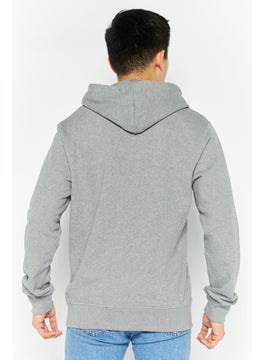 La Martina Men Hood With Drawstring  Brand Logo Long Sleeve Hoodies, Grey  - Image 4