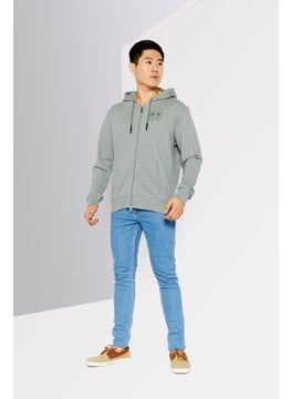 La Martina Men Hood With Drawstring  Brand Logo Long Sleeve Hoodies, Grey  - Image 2
