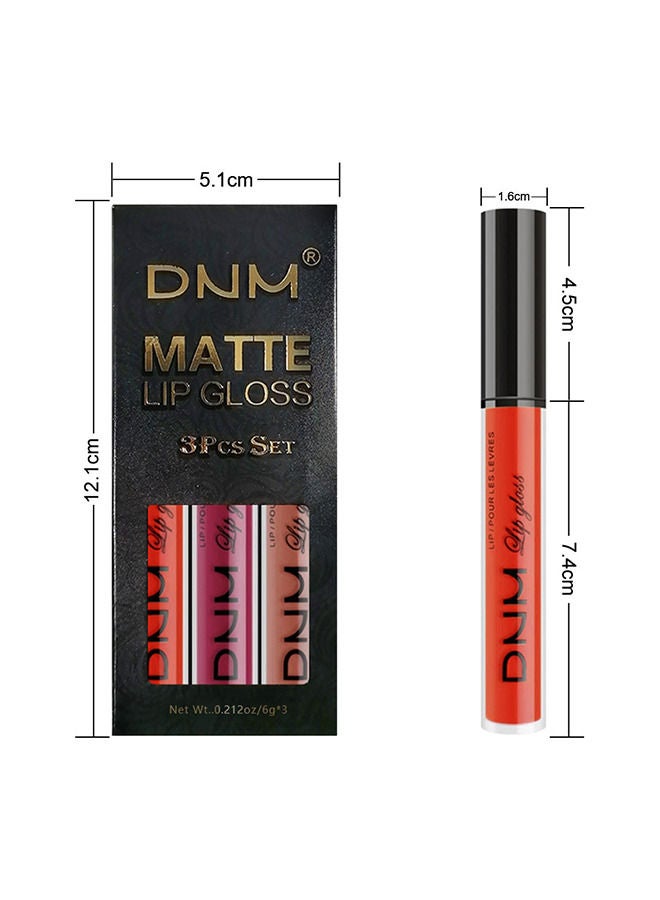 دي ان ام 3 قطع شفاه أحمر الشفاه الأحمر غير اللامع للنساء للنساء الشفاه اللامعة اللامع الطويلة التي تدوم أحمر الشفاه مقاوم للماء ، وردة اللون الأرجواني الداكنة الوردي الوردي شفة شفاه حزم لامع اللمعان اللامع الل - Image 4