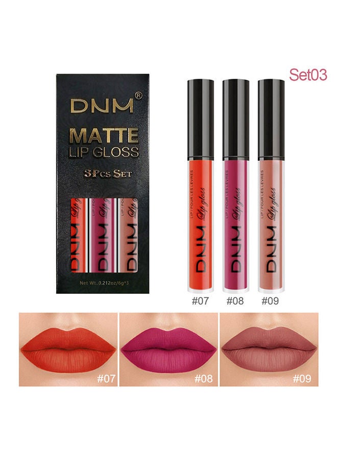 دي ان ام 3 قطع شفاه أحمر الشفاه الأحمر غير اللامع للنساء للنساء الشفاه اللامعة اللامع الطويلة التي تدوم أحمر الشفاه مقاوم للماء ، وردة اللون الأرجواني الداكنة الوردي الوردي شفة شفاه حزم لامع اللمعان اللامع الل - Image 5