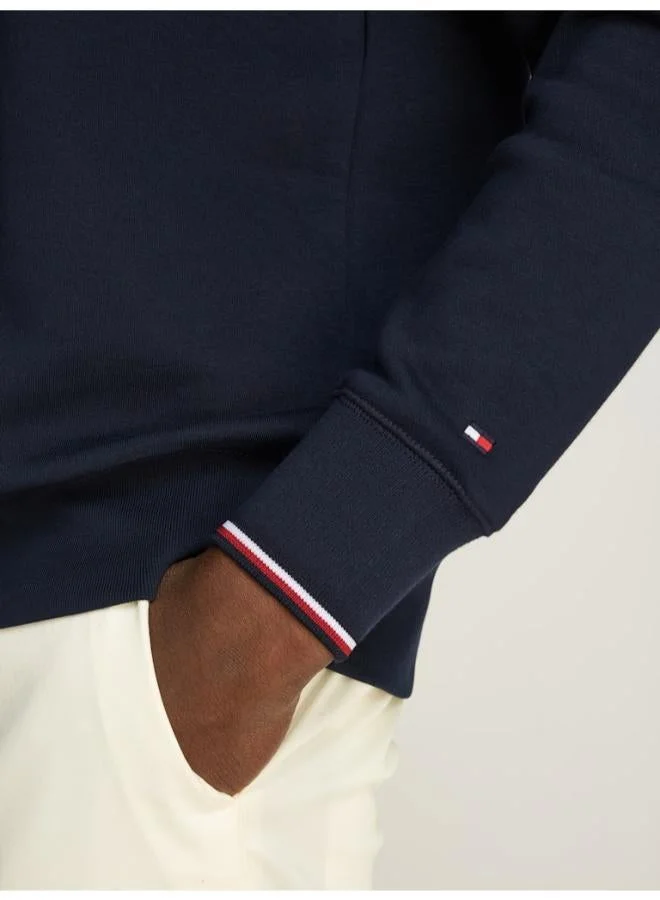 TOMMY HILFIGER Signature Tipped Crew Neck Fleece Jumper
