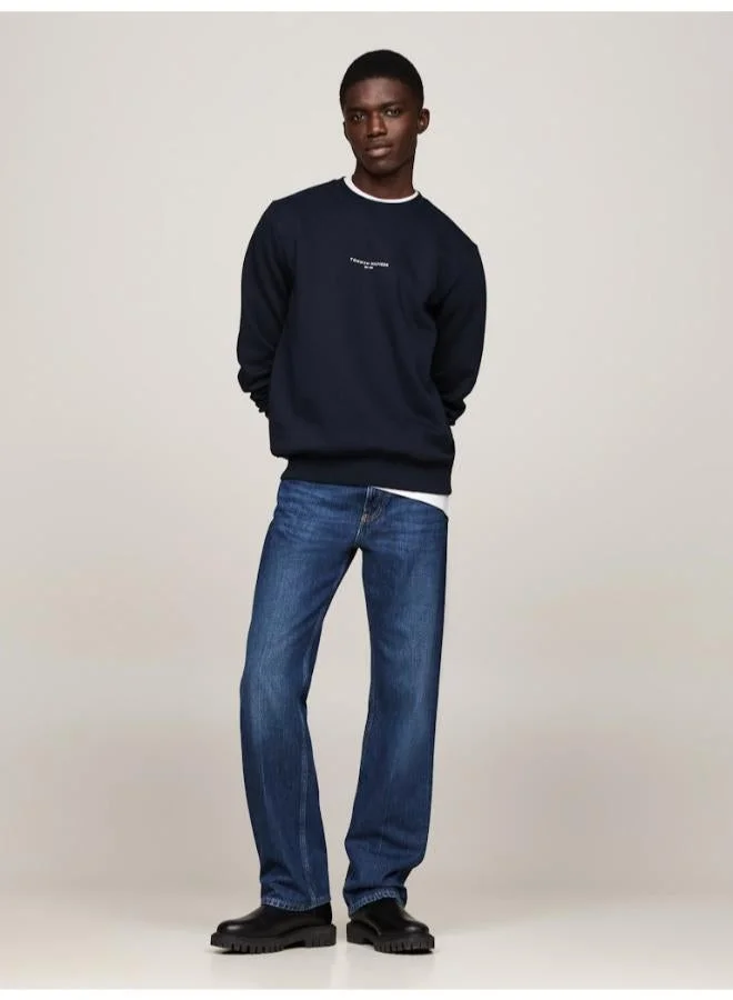 TOMMY HILFIGER Signature Tipped Crew Neck Fleece Jumper
