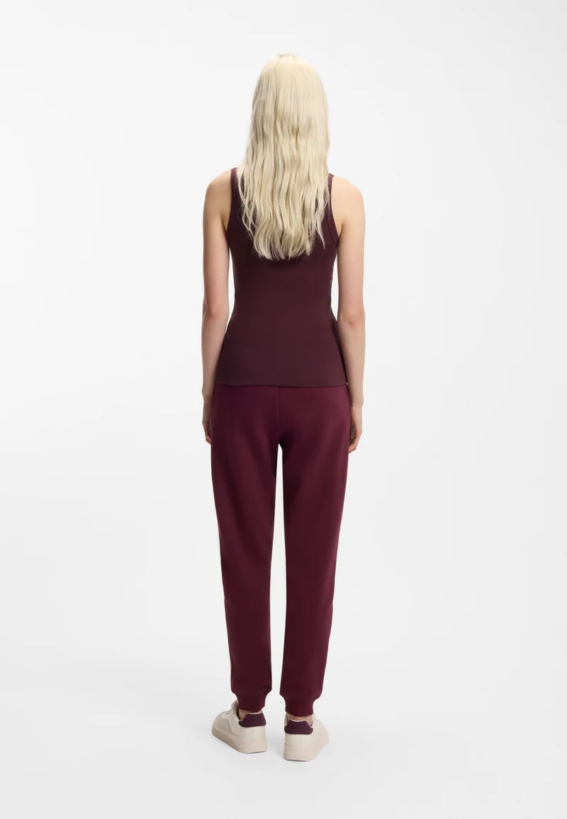 HUGO Ribbed cotton-blend tank top with embroidered stacked logo