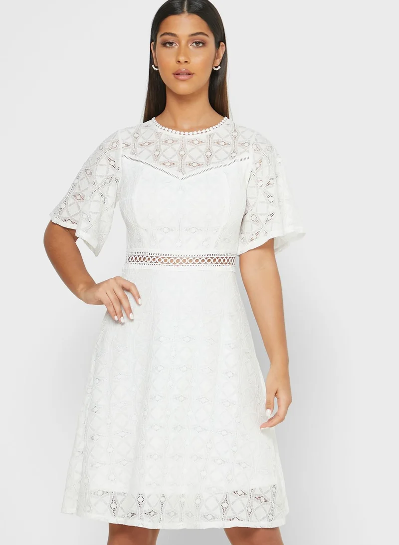 ELLA Detailed Lace Midi Dress