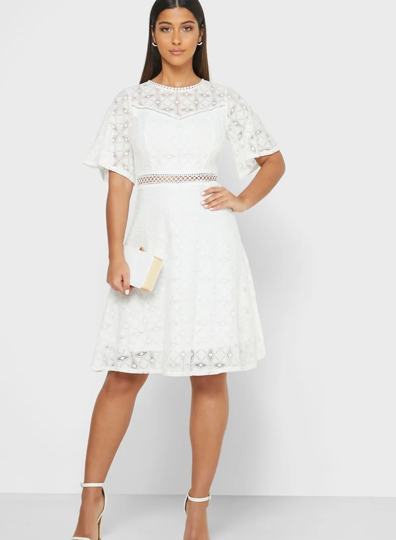 ELLA Detailed Lace Midi Dress