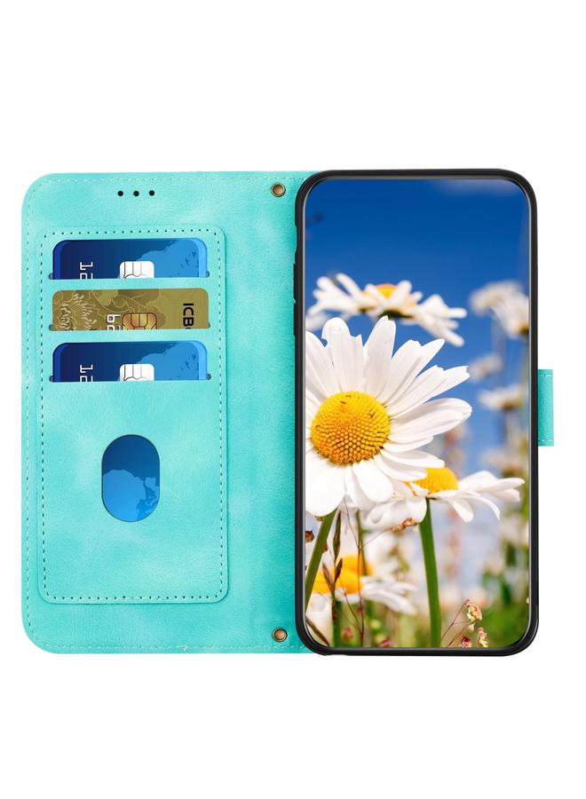 اس-توب جراب لهاتف Samsung Galaxy A52 5G / 4G جراب هاتف جلدي بنمط زهور مع حبل - Image 5