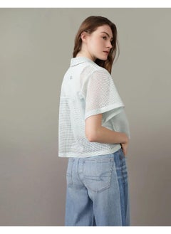 American Eagle Cropped Cabana Shirt  - Image 2