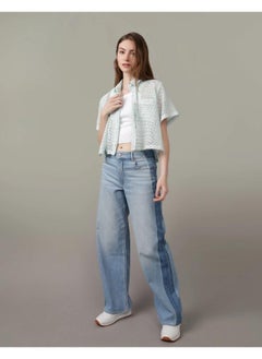 American Eagle Cropped Cabana Shirt  - Image 1